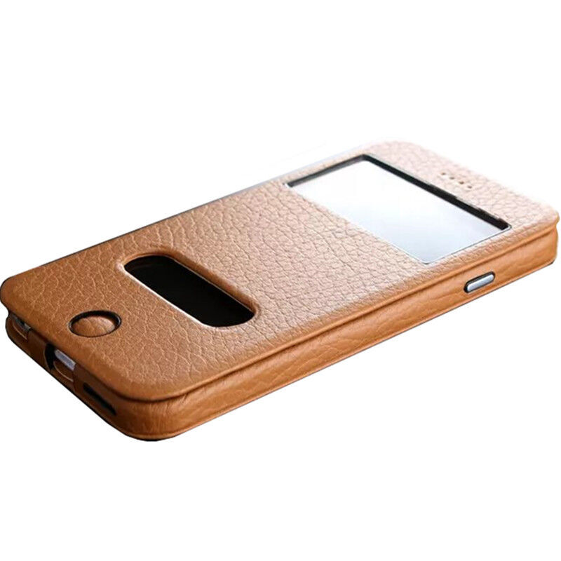 易兔手機雙開窗真皮保護皮套 為iPhone 6s打造的商務之選